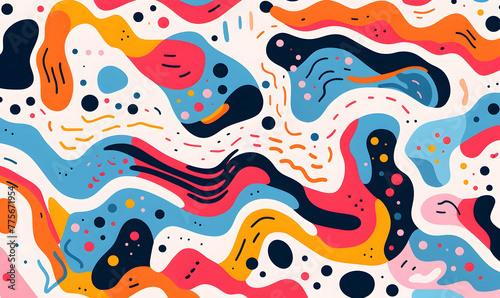 Vector hand drawn flat design abstract doodle