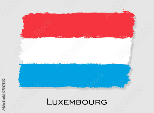 Luxembourg flag brush stroke design. National flag of Luxembourg. 
