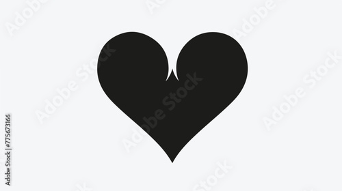 Love heart vector icon black silhouette isolated on white