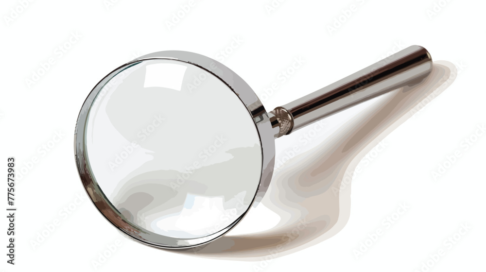 Magnifying glass isolated flat vector isolated on white - obrazy, fototapety, plakaty 