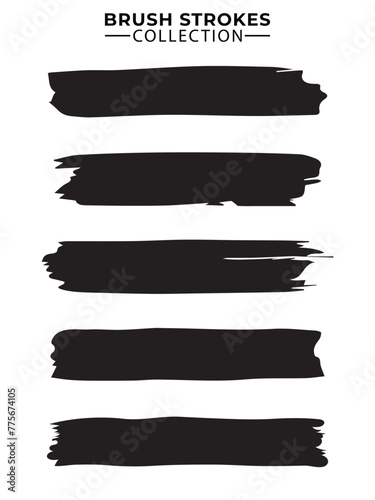 collection of black paint, ink brush strokes, brushes, lines, grungy. Dirty artistic design elements, boxes, frames. Vector illustration. Isolated on white background