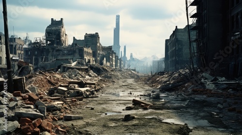 The ruins of cities destroyed after the war #775676574