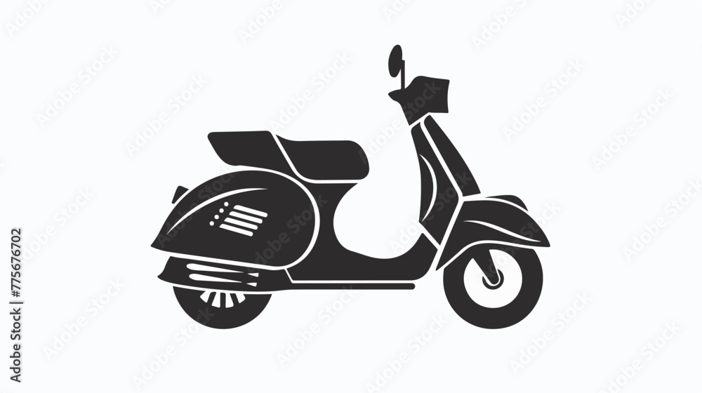 Modern scooter or moped glyph icon flat vector isolated