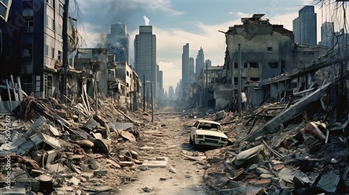 The ruins of cities destroyed after the war #775677369
