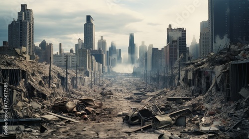 The ruins of cities destroyed after the war #775677585
