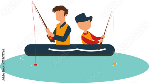 Father And Son Fishing