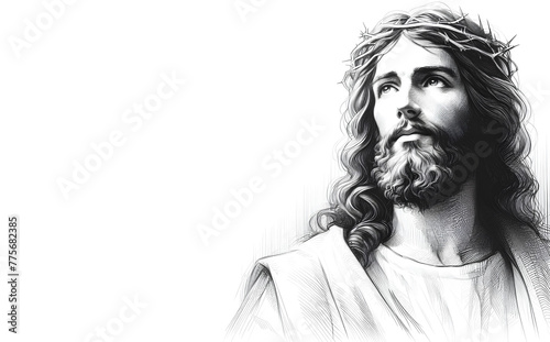 illustration of the prophet Isa / Jesus Christ with copy space photo