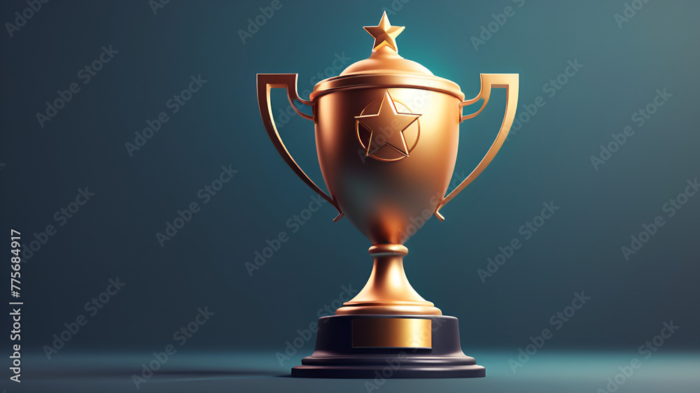 Leadership and success in golden cup competitions on dark background
 - obrazy, fototapety, plakaty 