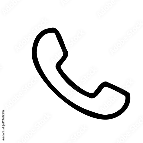 black and white phone icon