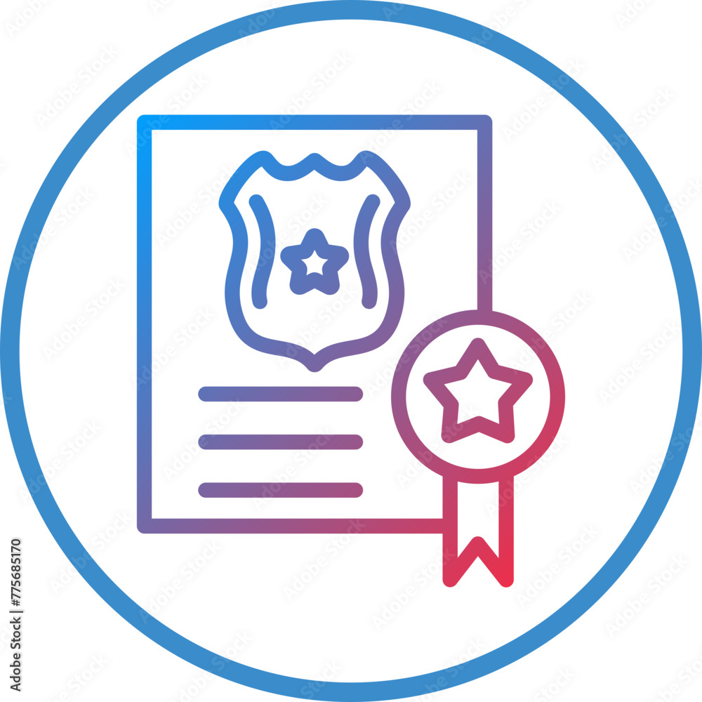 Vector Design Police Certificate Icon Style Vector Design Police Certificate Icon Style