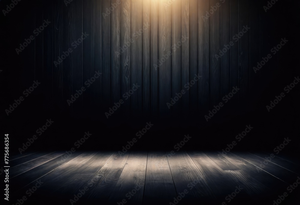 Dark mysterious wood and wall background template