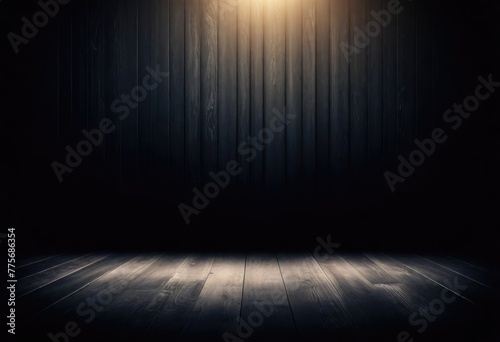 Dark mysterious wood and wall background template