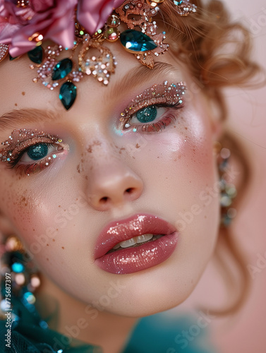 close up portrait of a woman with beautiful make up