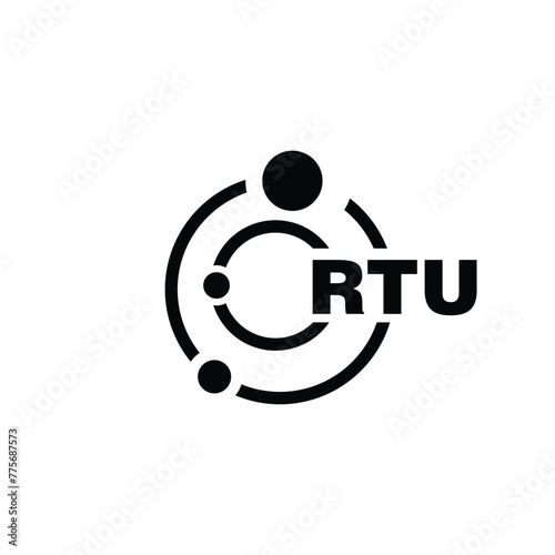 RTU letter logo design on white background. RTU logo. RTU creative initials letter Monogram logo icon concept. RTU letter design photo