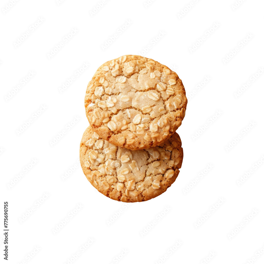 Two cookies stacked on Transparent Background Two cookies stacked on Transparent Background