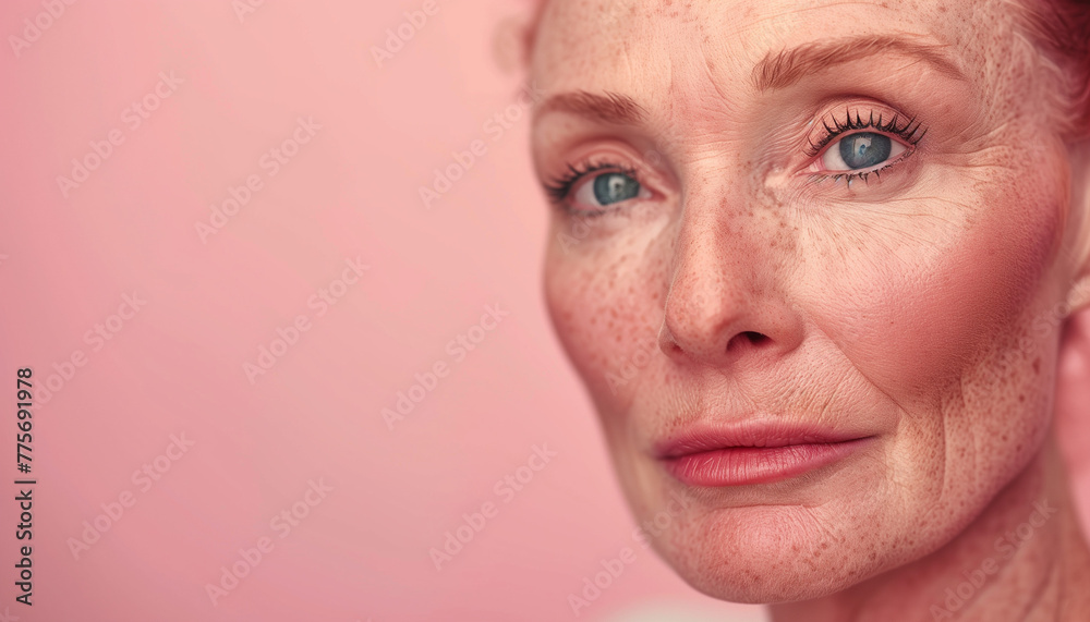 Fototapeta premium Beautiful woman at her 50s (senior, elderly). Healthy life style
