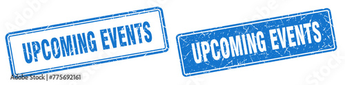 upcoming events stamp set. upcoming events square grunge sign