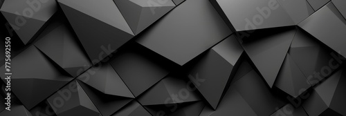 geometric 3d design technology background for website banner in dark