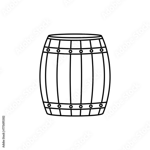 Barrel icon vector. Wine illustration sign. Wine barrel symbol or logo.