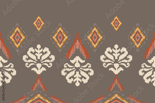 Ikat paisley seamless pattern, traditional seamless pattern, aztec style, embroidery, abstract, vector, design illustration for texture, fabric, print. 