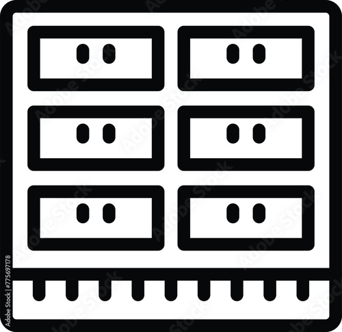 Automated parcel locker icon outline vector. Postal service point. Delivery order package