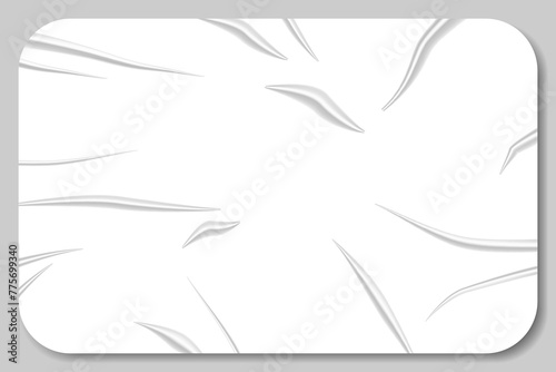 Template glued paper with wrinkles effect realistic
