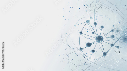 Abstract atomic structure on a light gradient background.