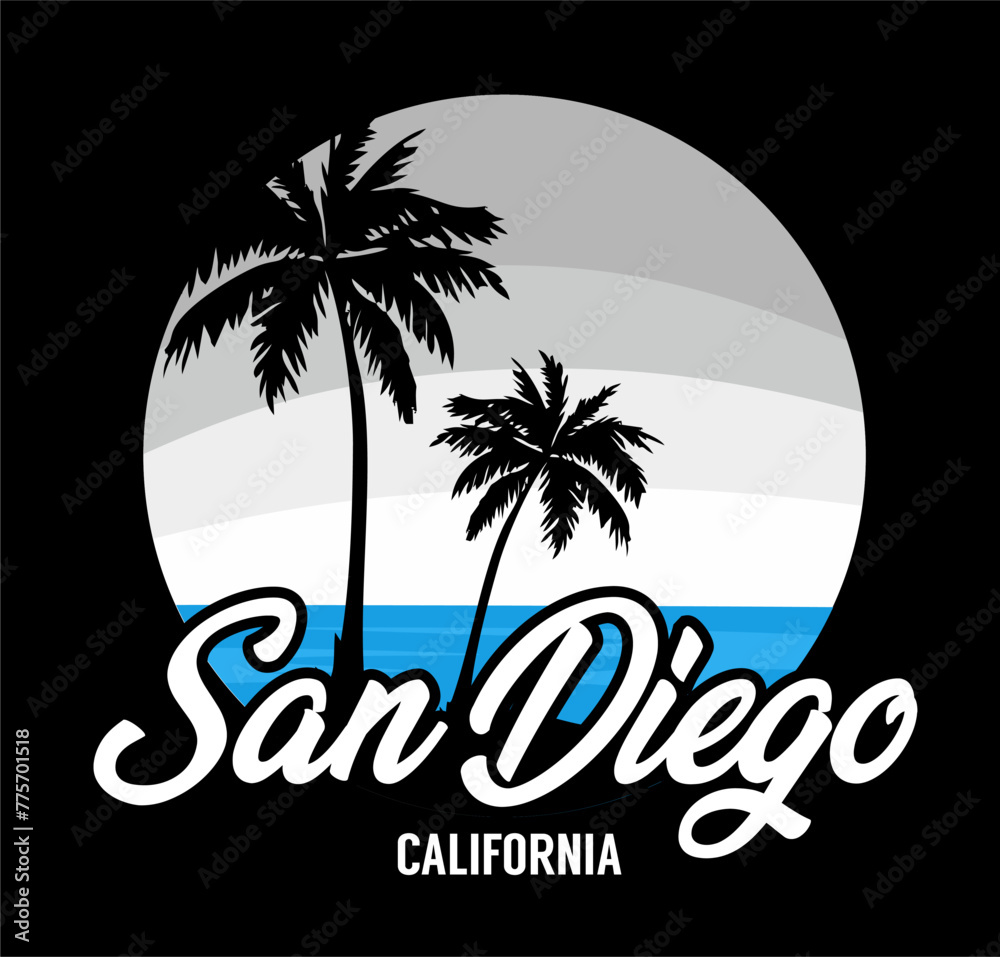 san diego city california with beach 