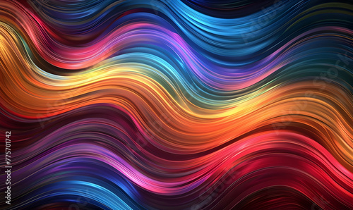 Abstract multi colored wave pattern shiny flow