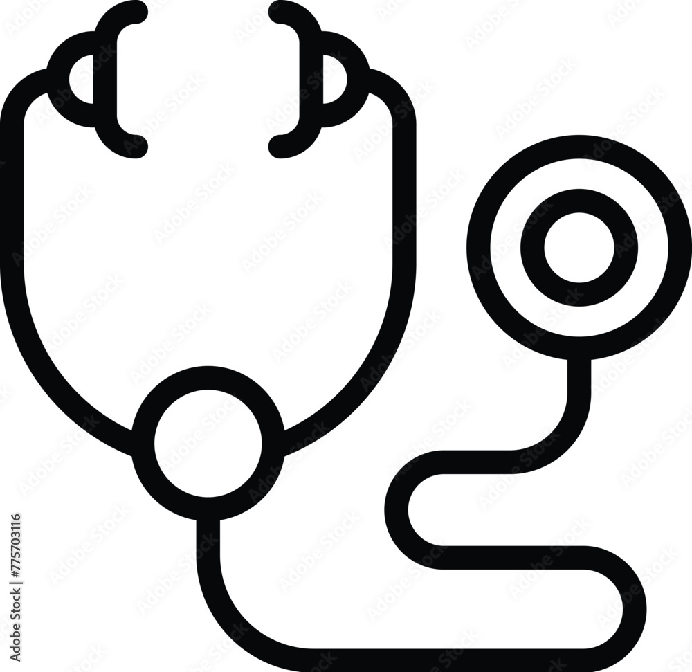 Doctor stethoscope icon outline vector. First aid equipment. Medical ...