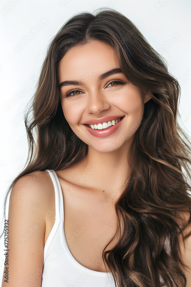 Young woman close up portrait. Model woman laughing and smiling. Healthy face skin care beauty, skincare cosmetics, dental Young woman close up portrait. Model woman laughing and smiling. Healthy face skin care beauty, skincare cosmetics, dental