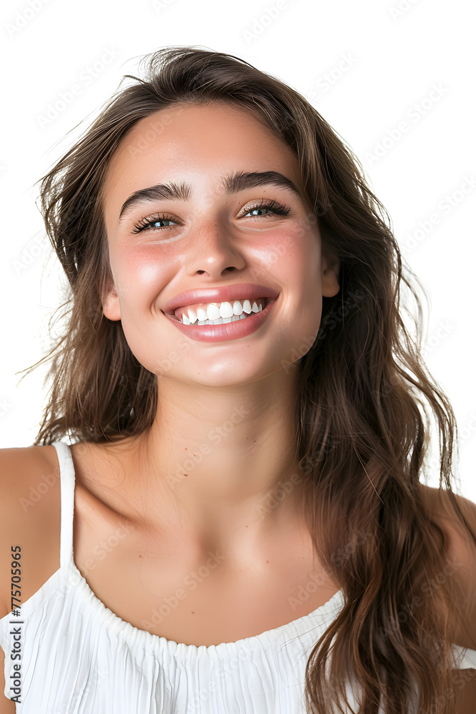 Young woman close up portrait. Model woman laughing and smiling. Healthy face skin care beauty, skincare cosmetics, dental Young woman close up portrait. Model woman laughing and smiling. Healthy face skin care beauty, skincare cosmetics, dental