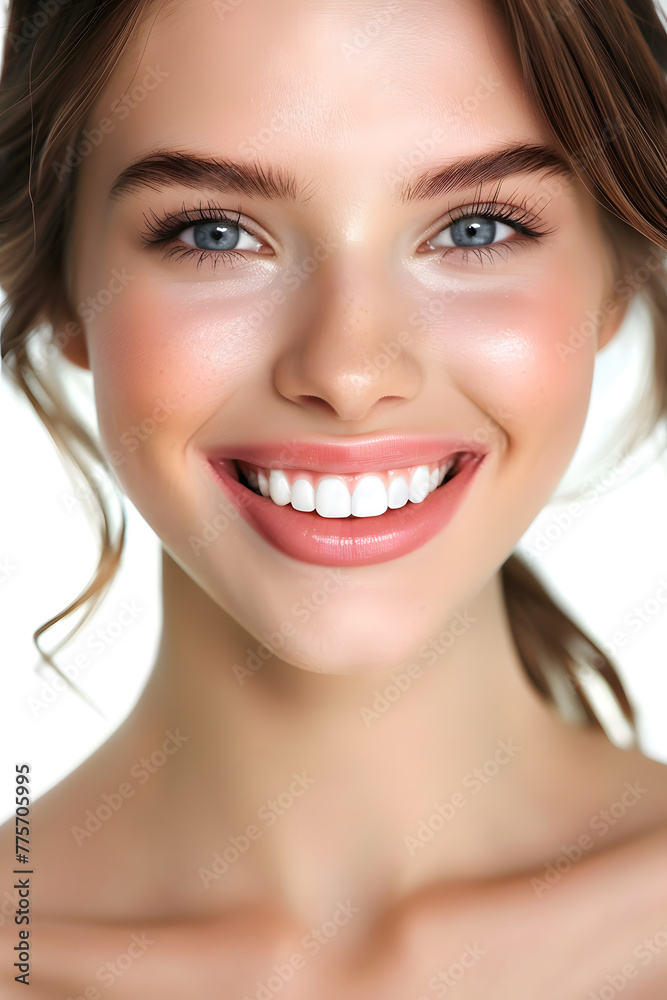 Young woman close up portrait. Model woman laughing and smiling. Healthy face skin care beauty, skincare cosmetics, dental Young woman close up portrait. Model woman laughing and smiling. Healthy face skin care beauty, skincare cosmetics, dental