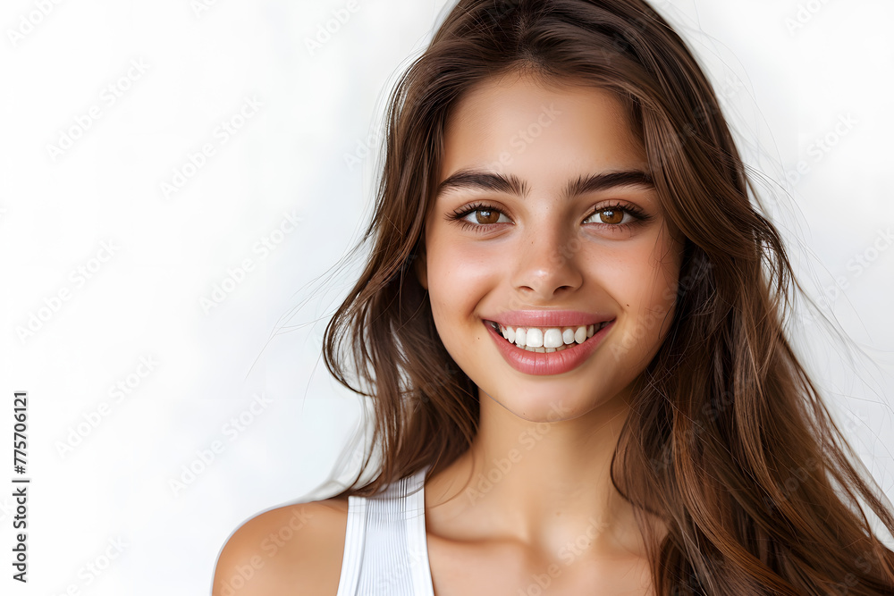 Young woman close up portrait. Model woman laughing and smiling. Healthy face skin care beauty, skincare cosmetics, dental Young woman close up portrait. Model woman laughing and smiling. Healthy face skin care beauty, skincare cosmetics, dental