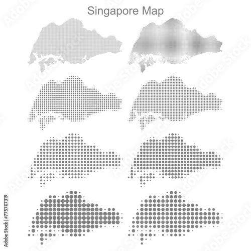 Singapore Dotted map in different dot sizes
 photo