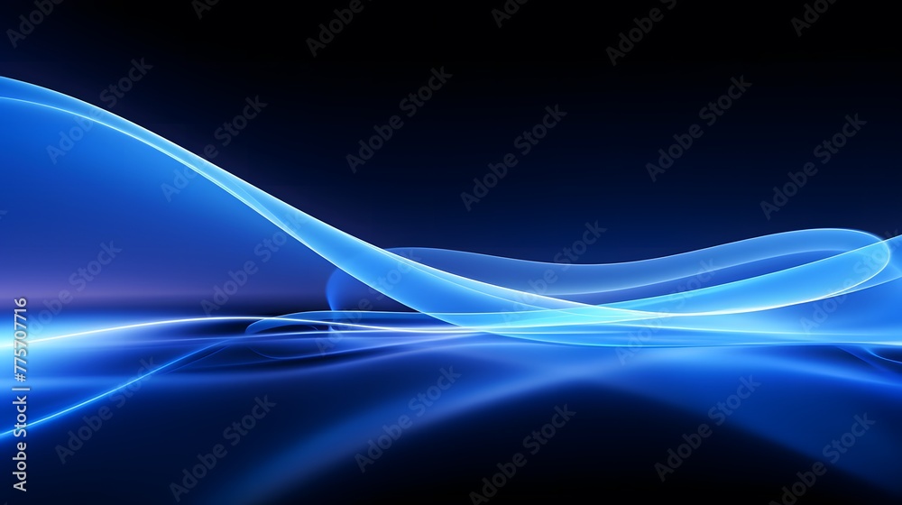 Abstract Design Background, Blue background with smooth lines and ...