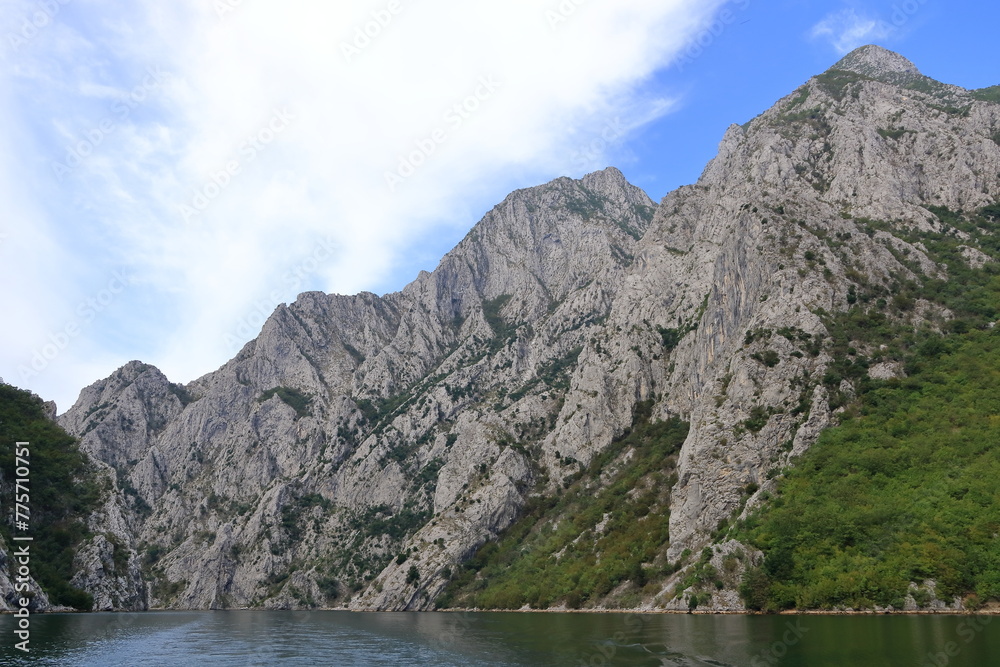 View of Koman lake in Albania