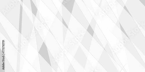 Abstract background with white and gray transparent material in triangle shapes with geometric style. Space design concept. Decorative web layout or poster, banner.