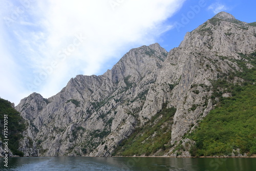 View of Koman lake in Albania
