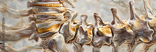 Detailed Illustration of Lumbar Spine Structure and Anatomy photo