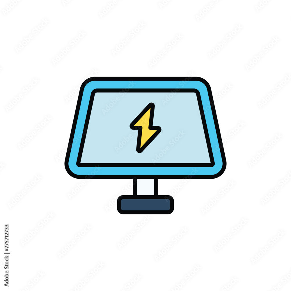 Solar Energy icon design with white background stock illustration