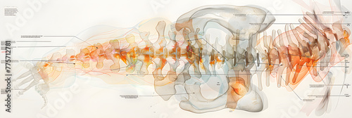 Detailed Illustration of Lumbar Spine Structure and Anatomy photo