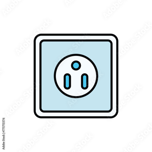 Wall Plug icon design with white background stock illustration