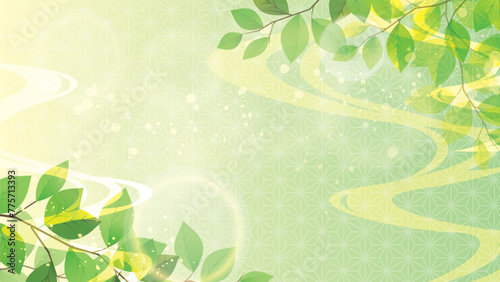 夏の涼しい和風新緑背景
