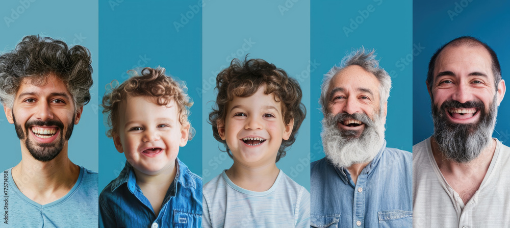 A Vertical Split Photo Of The Same Person At Different Ages From Baby 