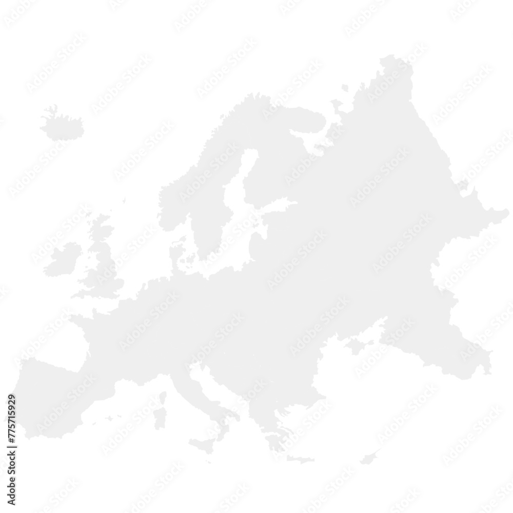 Detailed outline map of Europe