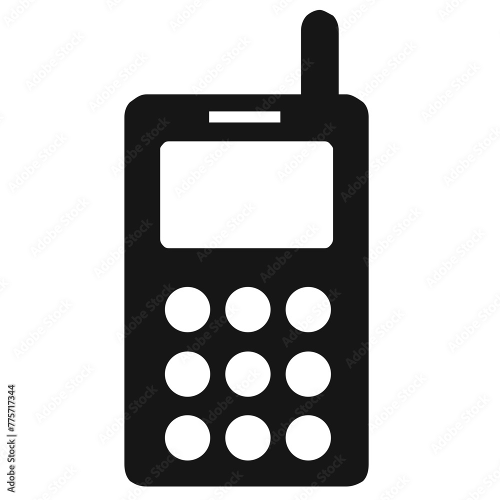 cell phone with buttons and antena icon cell phone with buttons and antena icon