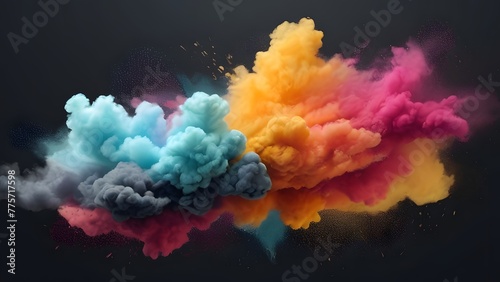 Multicolored vapor explosion backdrop