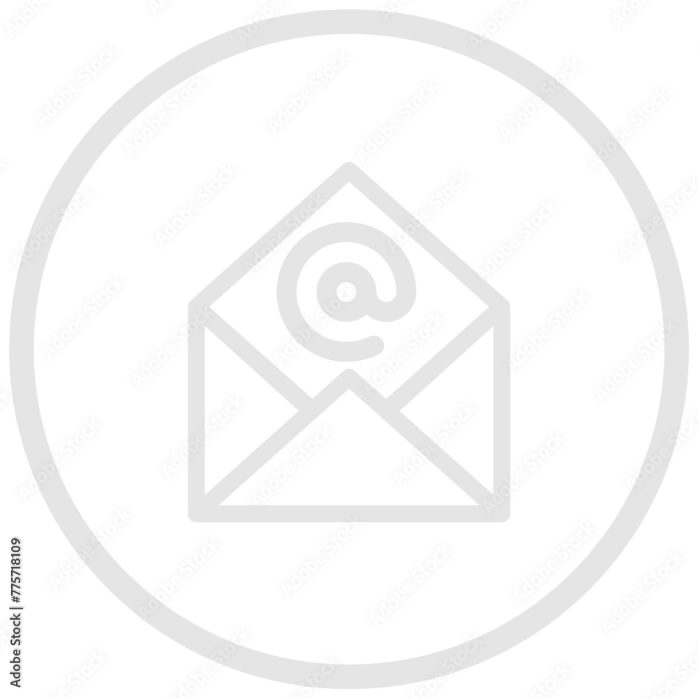 Email icon circle. Open envelope pictogram. Email icon circle. Open envelope pictogram.
