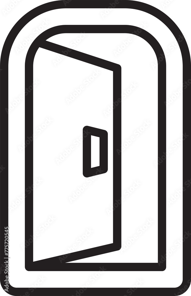 Open Door Line Icon Open Door Line Icon